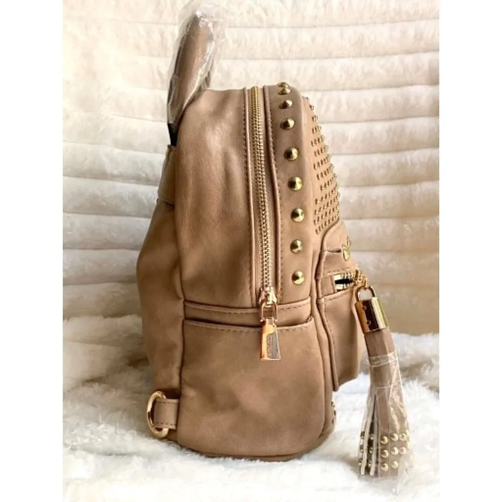 Brentano Sand Beige Studded Mini Backpack Purse NWT